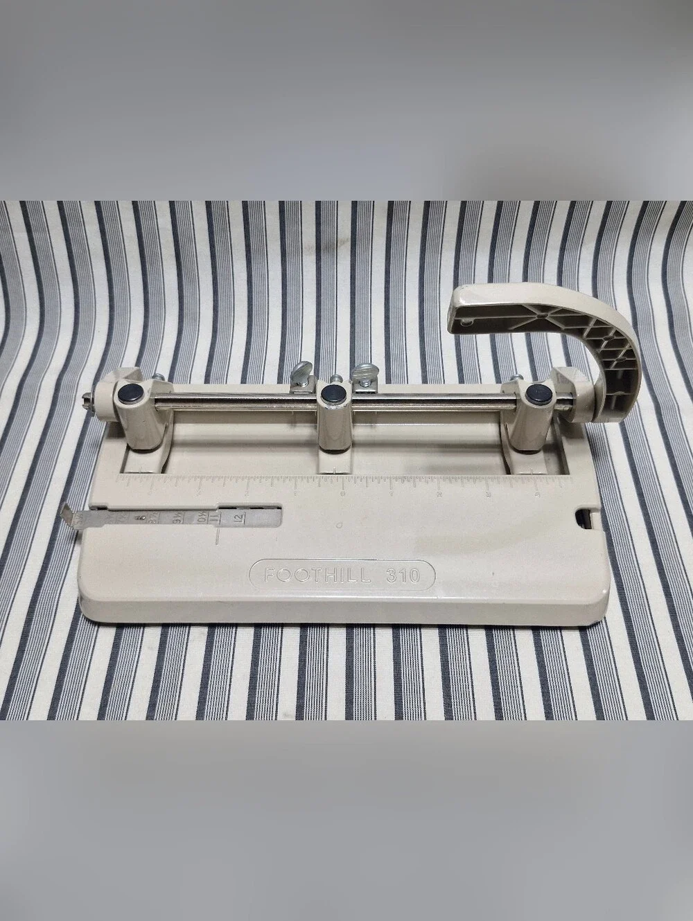 Foothill 310 Adjustable 3 Hole Paper Punch Heavy Duty Made In USA Office Binder